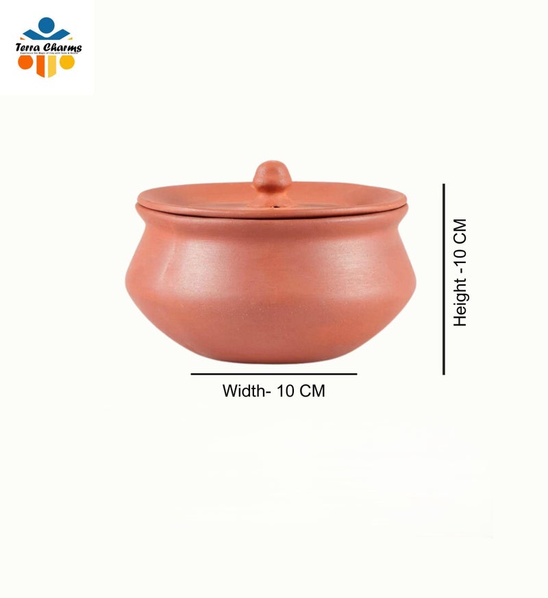Terra Charms Clay Handi ForCooking & Serving Mishri Makhan Bhog Parsadam Serving & Cooking Pot Hand Making Curd Handi Bowl Pack of 1Pcs in 700ML - Image 3