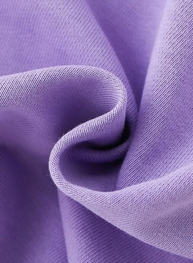YUNIQEE Lavender Printed Long Sleeve Crew Neck T-Shirt