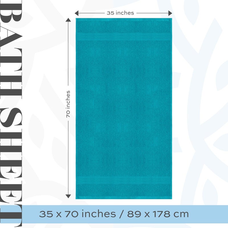 White Classic White Classic Luxury Soft Aqua Bath Sheet Towels - 650 GSM Cotton Luxury Bath Towels Extra Large 35x70 | Highly Absorbent and Quick Dry | Hotel Collection Extra Large Bath Towels Oversized, 2 Pack  - Image 4