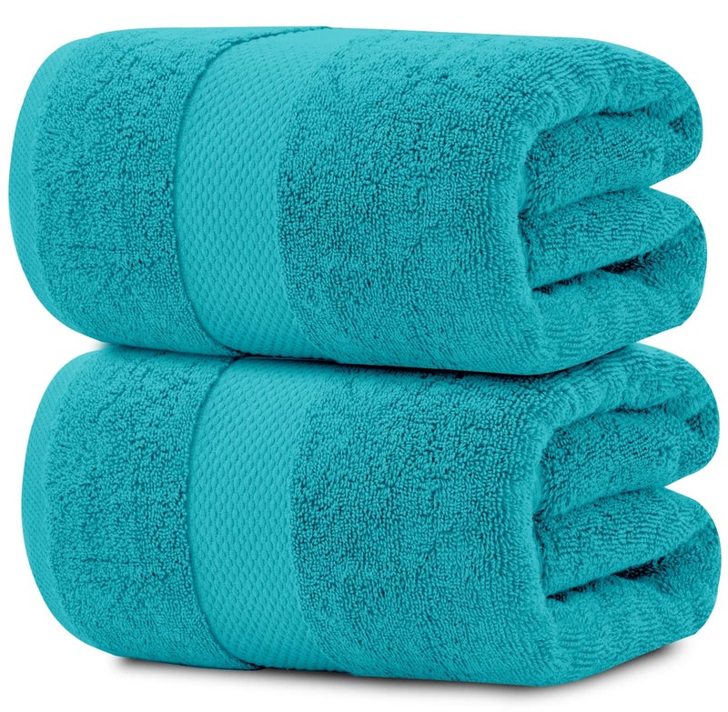 White Classic White Classic Luxury Soft Aqua Bath Sheet Towels - 650 GSM Cotton Luxury Bath Towels Extra Large 35x70 | Highly Absorbent and Quick Dry | Hotel Collection Extra Large Bath Towels Oversized, 2 Pack  - Image 1