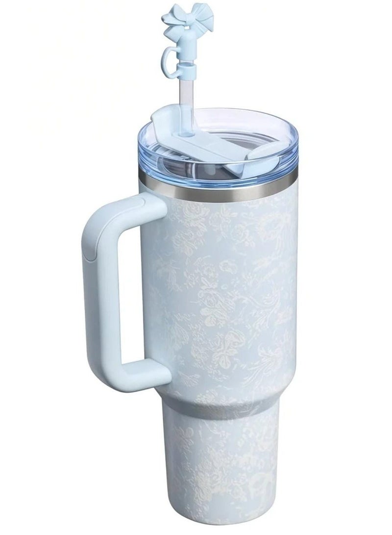 Stanley The X LoveShackFancy Holiday Quencher,Stainless Steel Vacuum Insulated Tumbler with Lid and Straw for Water, Iced Tea or Coffee, Smoothie and More 40 oz, Presented in Elegant Gift-Ready Packaging - Image 3
