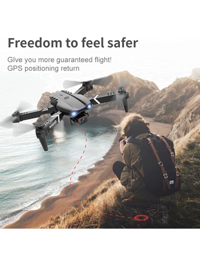 Drone with 4K Camera for Auto Return Home, Follow Me, Dual Cameras, Waypoints, Headless Mode (Black) - Image 5
