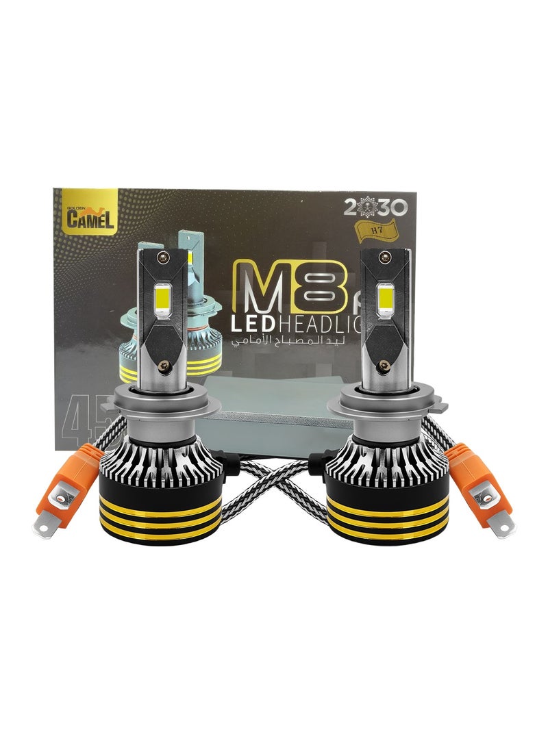 جولدن كامل مصابيح أمامية LED من Golden Camel M8 Pro H7، بقوة 120 واط، 30000 لومن، 6500 كلفن | طراز 450000 | فائقة السطوع، مقاومة للماء، سهلة التركيب - Image 5