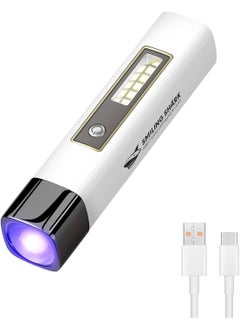 SMILING SHARK Smiling Shark Gel Nail Light Handheld UV Nail Light Mini Portable Cordless Rechargeable USB Power Bank with White Side Lamp Nail Dryer for Fast Curing  Manicure at Home Salon UVGelNailCureLight 
