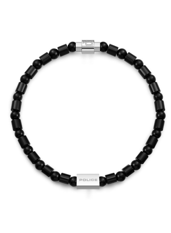 POLICE Urban Black Silver Stainless Steel Bracelet for Men - Image 1