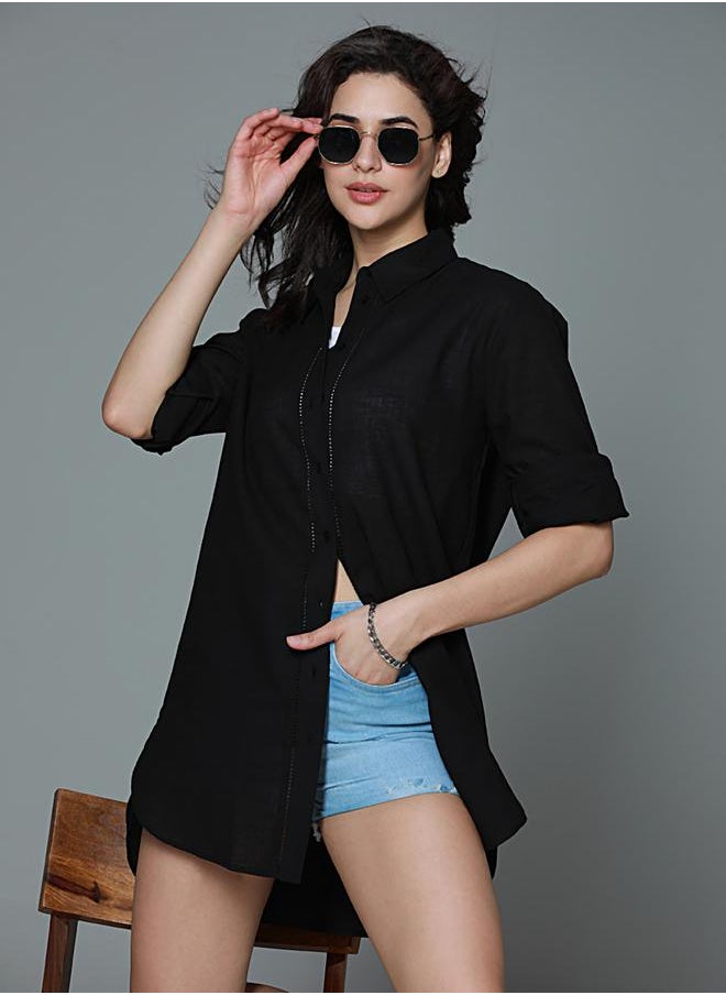 HIGH STAR - Classic Oversized Spread Collar Casual Shirt by Styli - Image 1