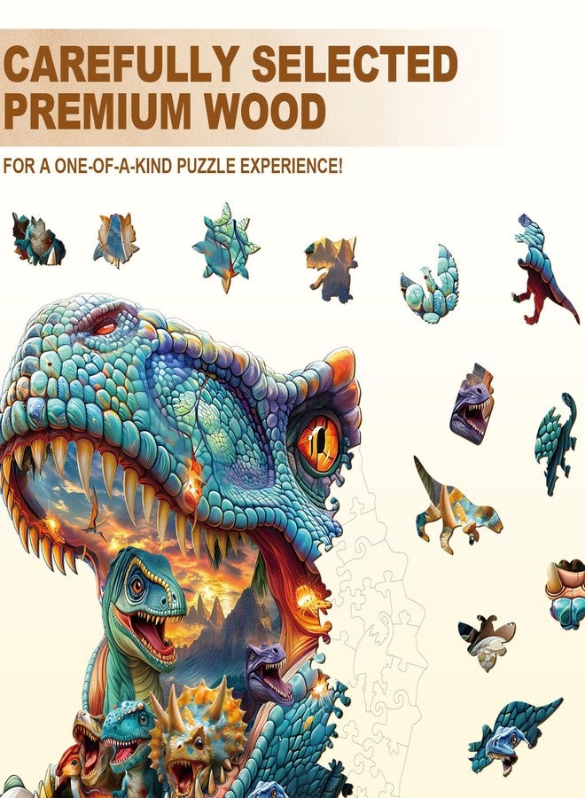 WOODBESTS Wooden Puzzles for Adults, Fantasy Dinosaurs Wood Puzzles Adult(230 Pieces, L, 13.4 * 12.9in), Unique Shape Wooden Animal Jigsaw Puzzles, Birthday Gifts for Adults Family Game - Image 3