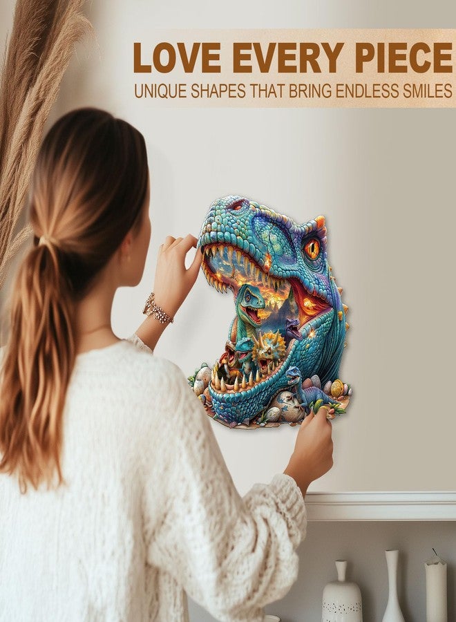 WOODBESTS Wooden Puzzles for Adults, Fantasy Dinosaurs Wood Puzzles Adult(230 Pieces, L, 13.4 * 12.9in), Unique Shape Wooden Animal Jigsaw Puzzles, Birthday Gifts for Adults Family Game - Image 5