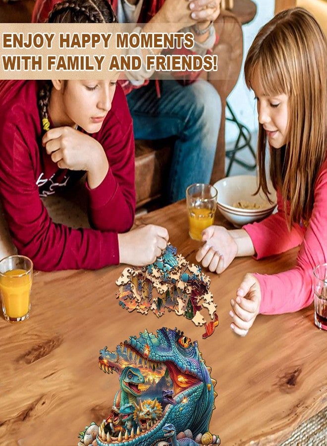 WOODBESTS Wooden Puzzles for Adults, Fantasy Dinosaurs Wood Puzzles Adult(230 Pieces, L, 13.4 * 12.9in), Unique Shape Wooden Animal Jigsaw Puzzles, Birthday Gifts for Adults Family Game - Image 4