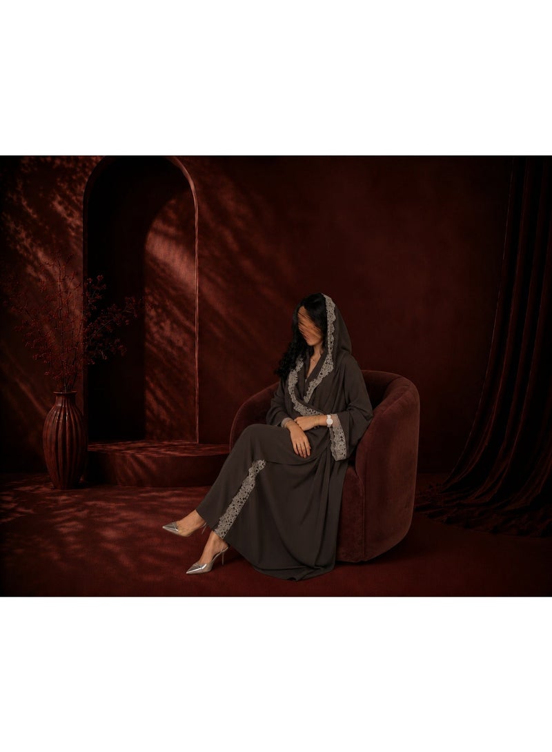ASHABAYA Abaya with a touch of lace - Image 1