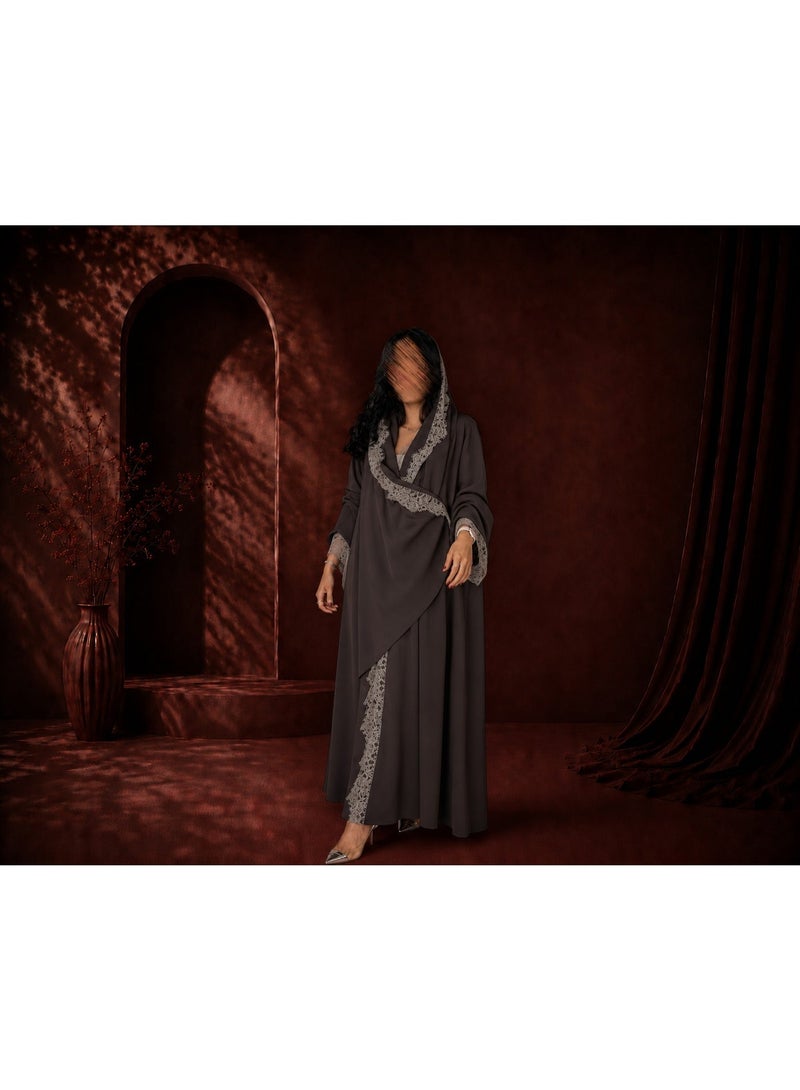 ASHABAYA Abaya with a touch of lace - Image 4