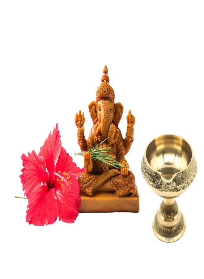 PUYANGAM ضياء من النحاس Puyangam Kuber مع حامل (قطر 5 سم، 2) - Image 2