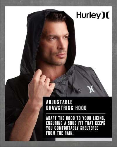 Hurley Ponchos Adult - Waterproof Rain Ponchos for Adults, Lightweight Packable Rain Poncho for Hiking, Camping & Emergency, Black - Image 5