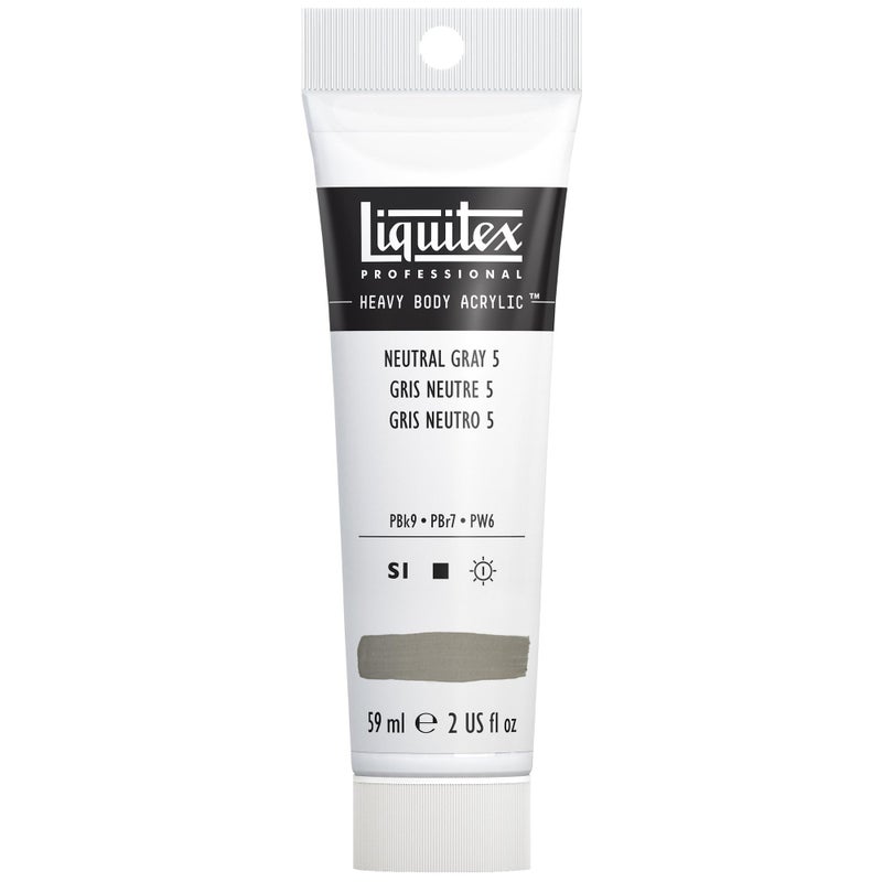 Liquitex Professional Heavy Body Acrylic Paint, 2-oz (59ml) Tube, Neutral Gray Value 5/Mixing Gray - Image 1