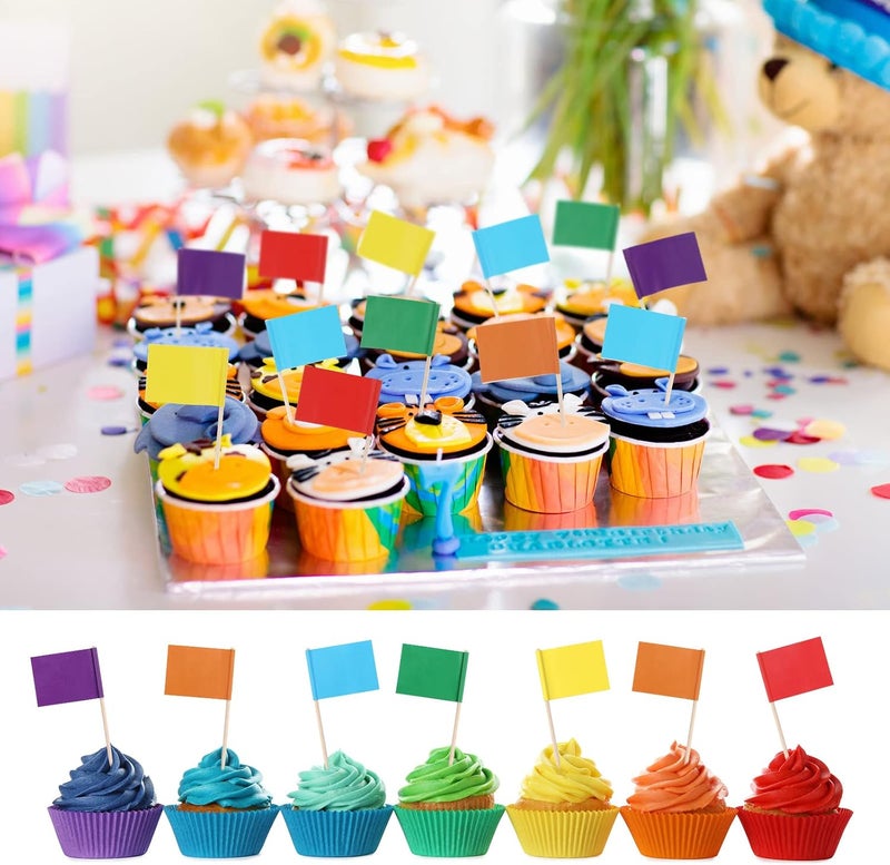 Zopeal 120 Pieces Colorful Blank Toothpick Flags Cheese Markers Food Labels for Party Buffet Toothpicks for Food Toothpick Flags Cupcake Flag Toppers for Cupcake Food Cheeseplate Appetizers 6 Colors - Image 4
