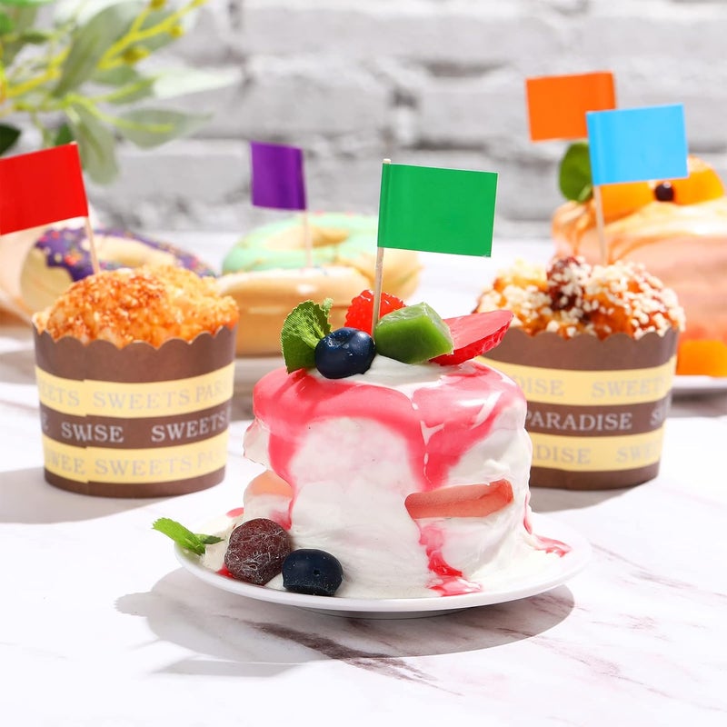 Zopeal 120 Pieces Colorful Blank Toothpick Flags Cheese Markers Food Labels for Party Buffet Toothpicks for Food Toothpick Flags Cupcake Flag Toppers for Cupcake Food Cheeseplate Appetizers 6 Colors - Image 5