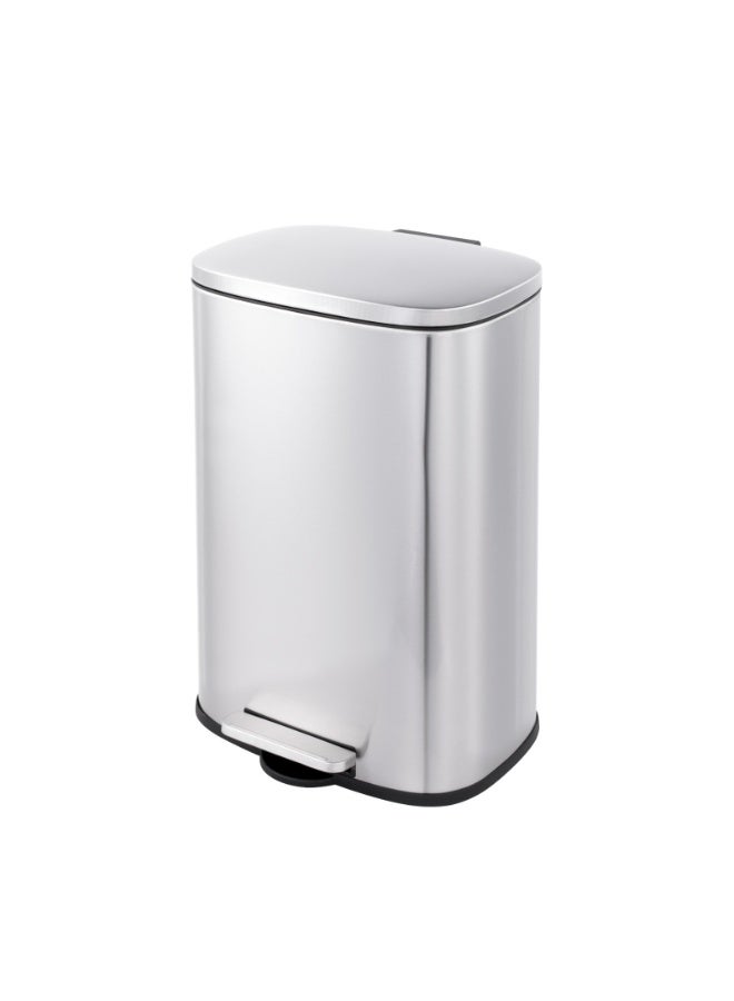 كونسيبت هوم سلة مهملات من الستانلس ستيل المقاوم للصدأ سعة 50 لتر اغلاق بطي فضي - Image 2