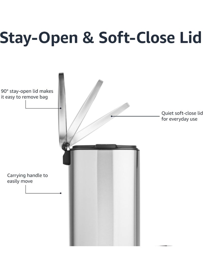 كونسيبت هوم سلة مهملات من الستانلس ستيل المقاوم للصدأ سعة 50 لتر اغلاق بطي فضي - Image 3