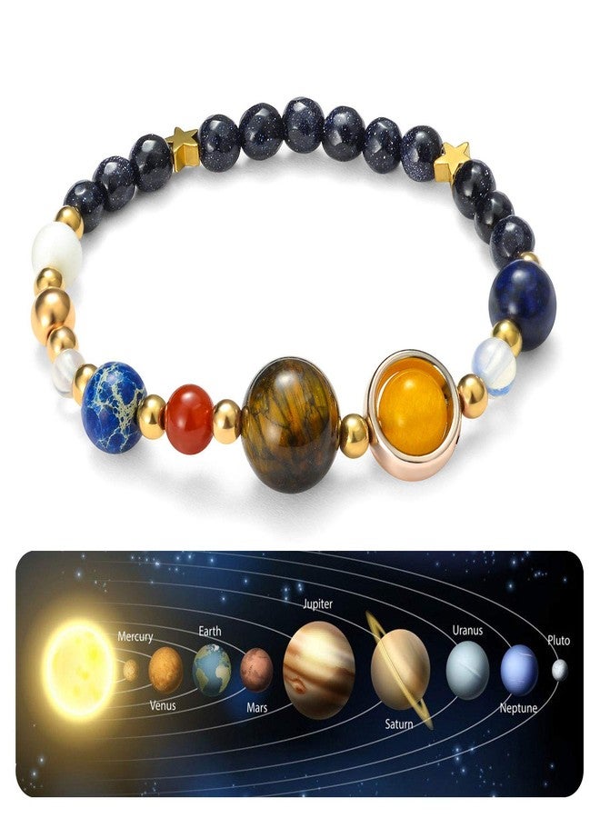 CULOVITY Handmade Universe Guardian Bracelets Nine Planets Star Natural Stone Astronomy Bracelet for Women Men Gift 1Pcs - Image 1