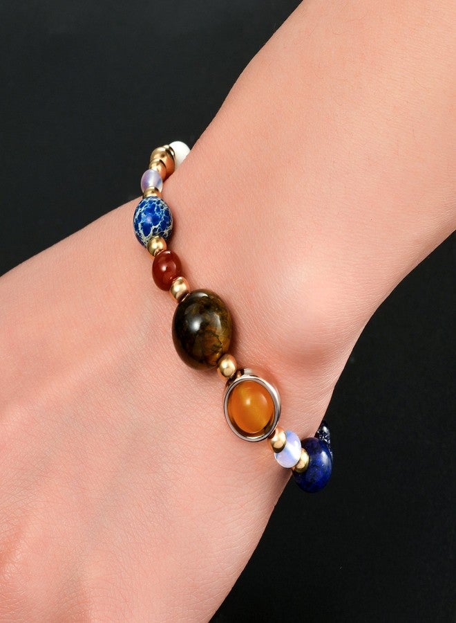 CULOVITY Handmade Universe Guardian Bracelets Nine Planets Star Natural Stone Astronomy Bracelet for Women Men Gift 1Pcs - Image 2