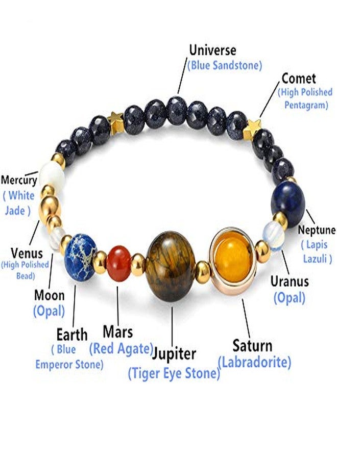 CULOVITY Handmade Universe Guardian Bracelets Nine Planets Star Natural Stone Astronomy Bracelet for Women Men Gift 1Pcs - Image 3