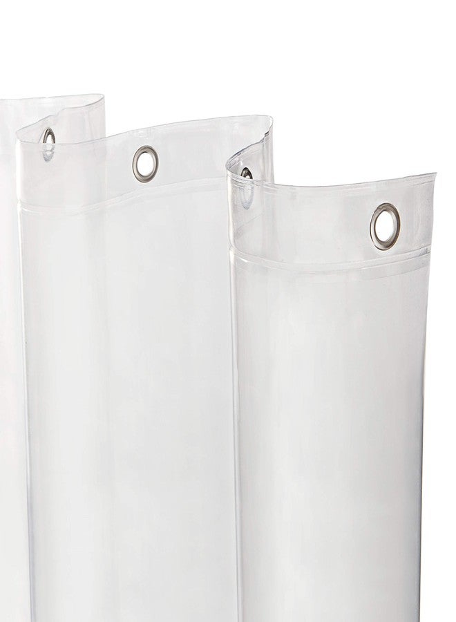 Kenney KN61147 Medium Weight 5 Gauge Waterproof PEVA Stall Shower Curtain Liner with Rust-Resistant Metal Grommets and Weighted Magnetic Hem for Bathroom, 42" W x 72" H, Clear - Image 1