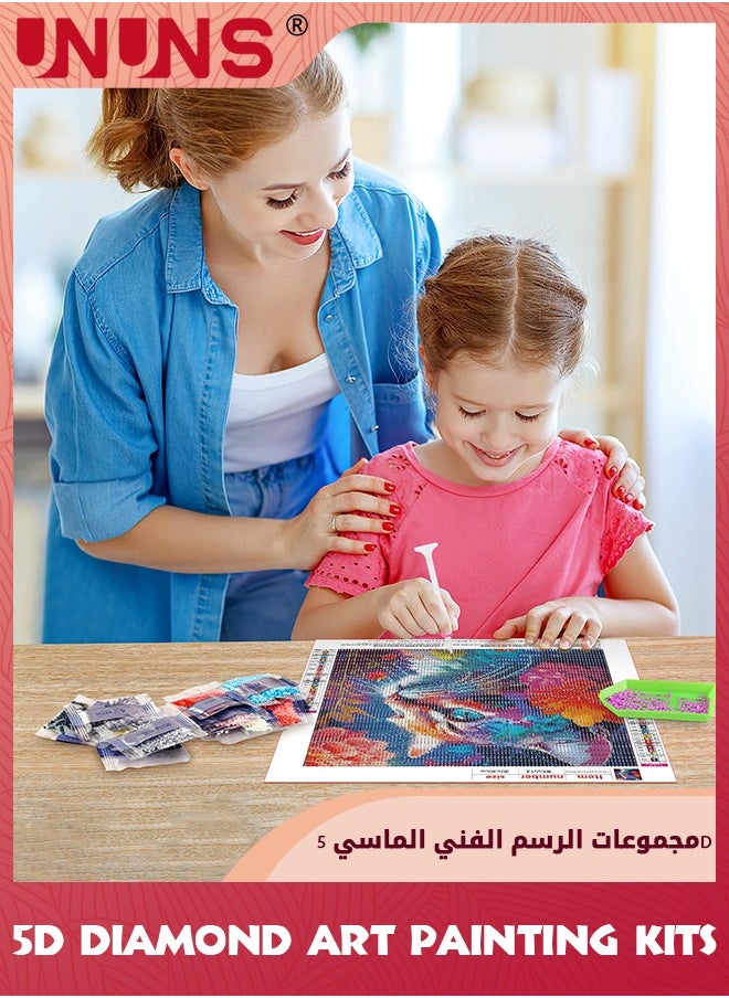 طقم رسم فني ماسي 5D، لوحة فنية ماسية مثقبة بالكامل على شكل قطة، أحجار الراين المستديرة، طقم رسم ماسي هدايا ممتعة للكبار، أعمال يدوية لتزيين الزهور الداخلية، 30 × 30 سم