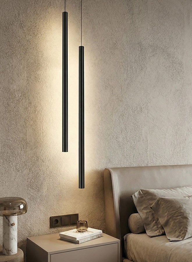 باي فور ليس   للإضاءة العصرية، معلّق مزدوج، ضوء، معلّق LED فاخر، باللون الأسود، ‎62×15 سم‎، مناسب لغرفة النوم وغرفة المعيشة، إضاءة جانب السرير - Image 3