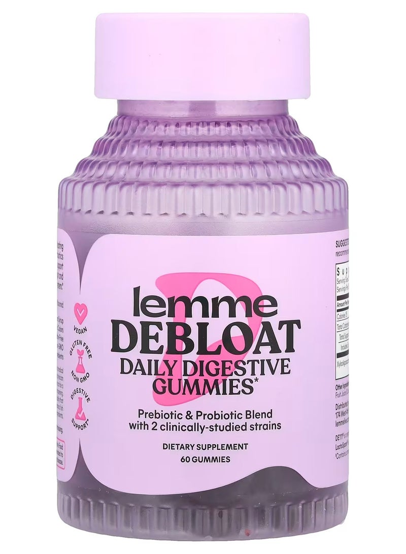 Lemme Debloat, Daily Digestive Probiotic Gummies, 60 Gummies - Image 1
