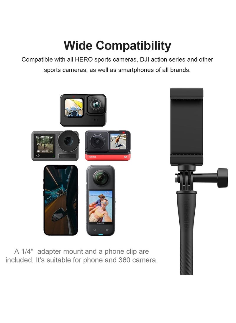 TELESIN Action Camera Flexible Mount with Phone Holder