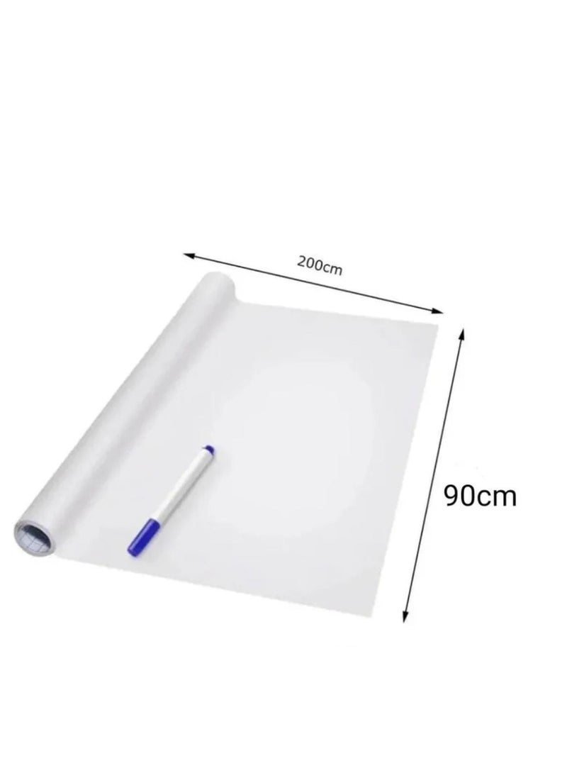 Generic Thickened Waterproof Removable Dry Erase Self-Adhesive Whiteboard Sticker White Size  90CM*200CM  - Image 1
