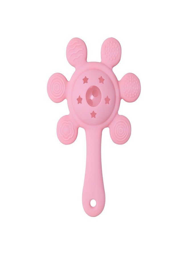 Prplet Silicone Baby Teether & Rattle Toy - Soft & Safe for Infants, BPA-Free, Multi-Texture Design for Teething Relief & Early Development (Pink) - Image 1