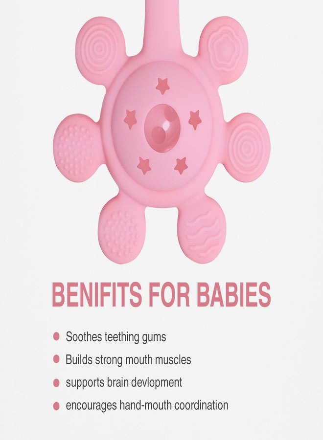 Prplet Silicone Baby Teether & Rattle Toy - Soft & Safe for Infants, BPA-Free, Multi-Texture Design for Teething Relief & Early Development (Pink) - Image 5