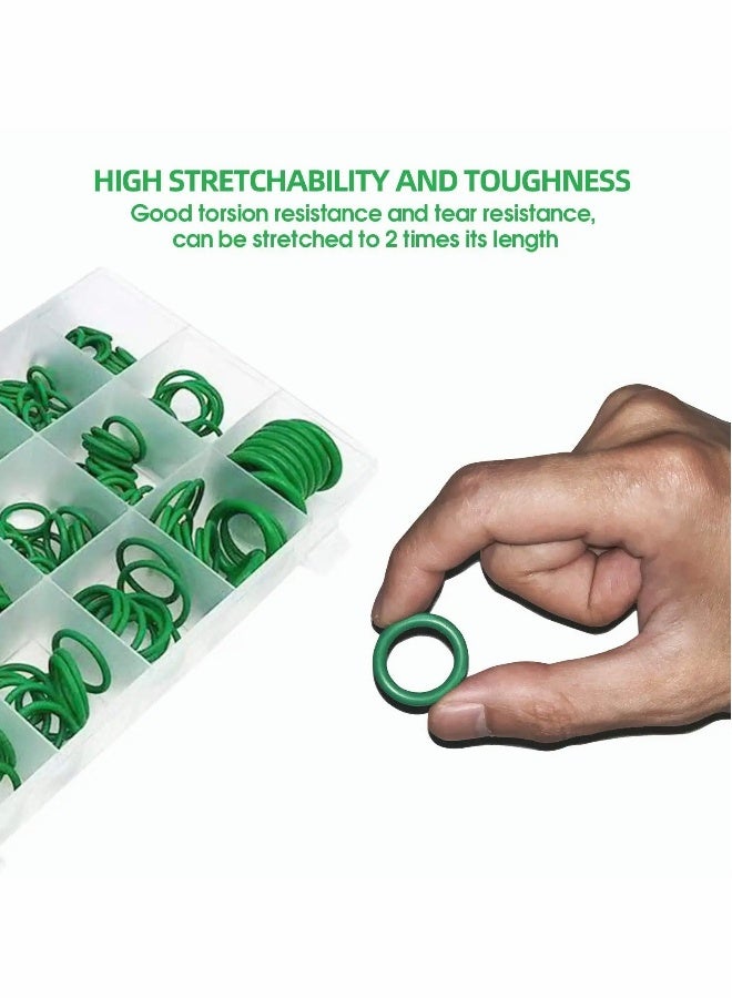 Generic Automotive AC O-Rings Kit, Rubber O Ring Kits 18 Sizes Sealing Gasket Washer Made of Nitrile Rubber, O-Ring Assortment Set for Car Repair, Plumbing, Air or Gas Connections, Green 270pcs  - Image 4