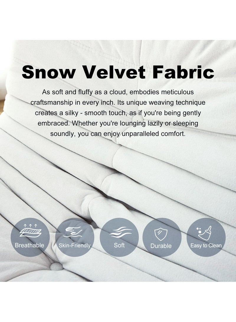 VUCATIN Bean Bag Chair for Adults Lazy Floor Sofa Couch Adult Size with Soft Waterproof Fabric for Living Room Apartments Reading Corner Gaming and Movie Venue (White) - Image 4