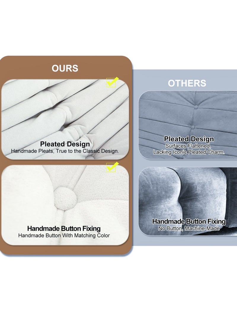 VUCATIN Bean Bag Chair for Adults Lazy Floor Sofa Couch Adult Size with Soft Waterproof Fabric for Living Room Apartments Reading Corner Gaming and Movie Venue (White) - Image 5