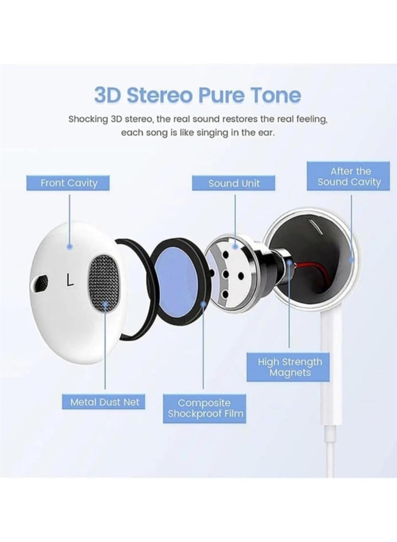 vexa pro Type-C In-Ear Wired Earphones with Microphone & Volume Control – Compatible with iPhone 15 Pro Max, iPad Pro/Air, Samsung & USB-C Devices | High-Quality Sound Earbuds - Image 2