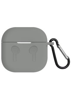 AirPods 4 Case Silicone Compatible with AirPods 4th Generation Case (2024) Drop Protection Cover with Keychain Light Gray