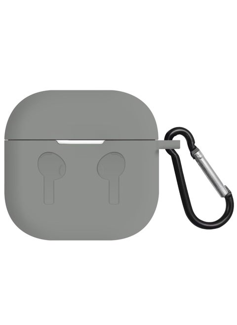 AirPods 4 Case Silicone Compatible with AirPods 4th Generation Case (2024) Drop Protection Cover with Keychain Light Gray