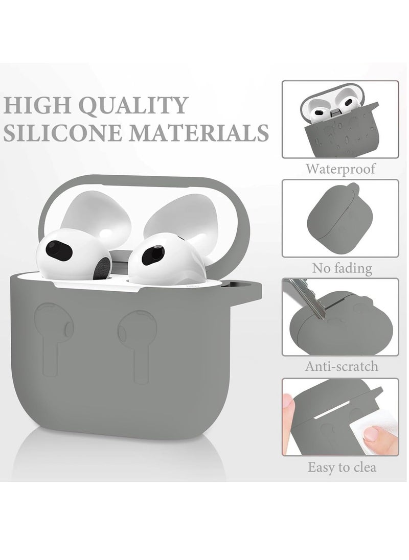 MIGOFAST - AirPods 4 Case Silicone Compatible with AirPods 4th Generation Case (2024) Drop Protection Cover with Keychain Light Gray - Image 1