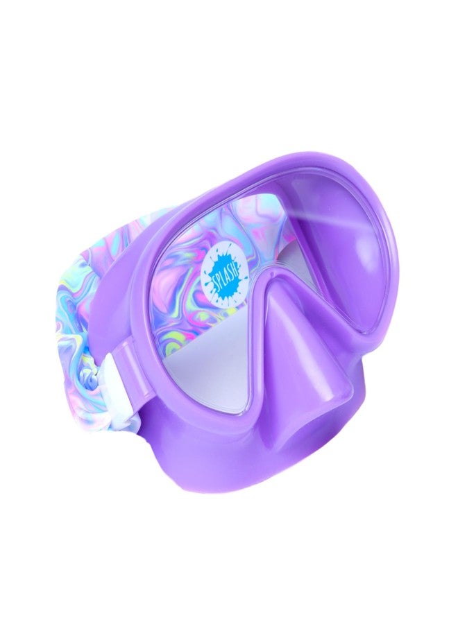 Splash Place Kids Swimming Mask with Fabric Strap - Pastel Swirl | Childrens Youth Swim Goggles with Nose Cover, Hypoallergenic, No More Tangled Hair - Image 1