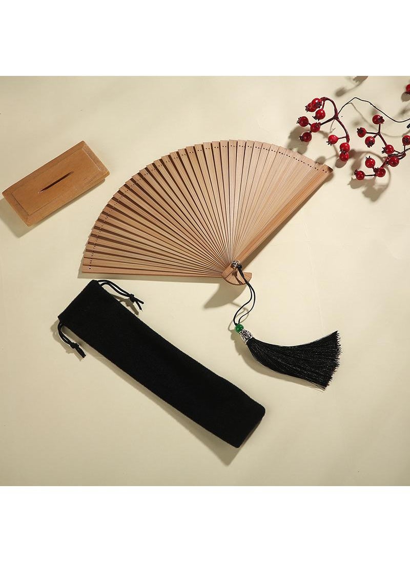 Generic 18cm Bamboo Fan Mini Fan Folding Fan Dance Fan Exquisite Craft Gift Fan 