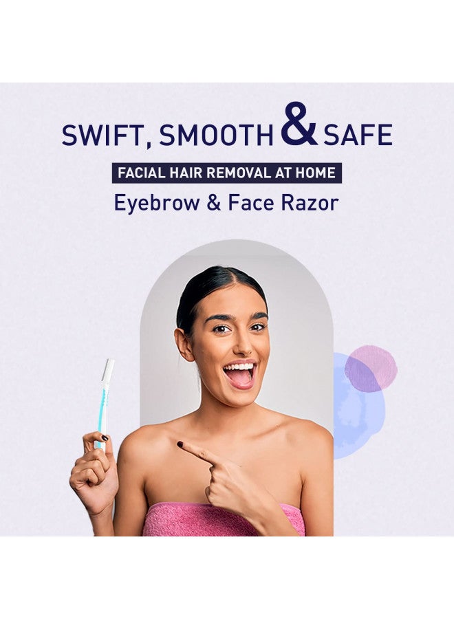 Sirona Eyebrow and Face Razor - Pack of 3 (Turquoise) - Image 2