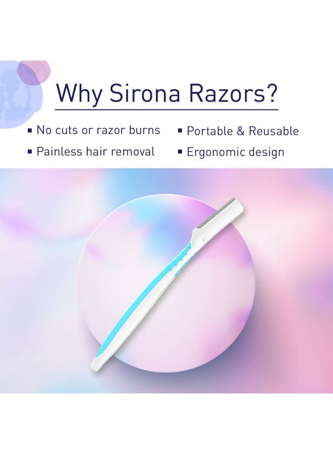 Sirona Eyebrow and Face Razor - Pack of 3 (Turquoise) - Image 4