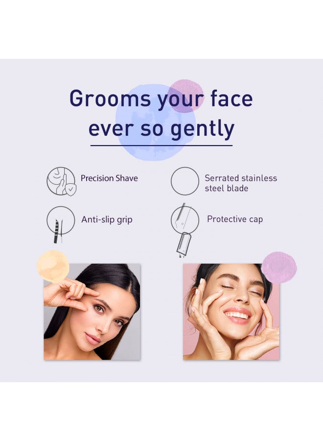 Sirona Eyebrow and Face Razor - Pack of 3 (Turquoise) - Image 3