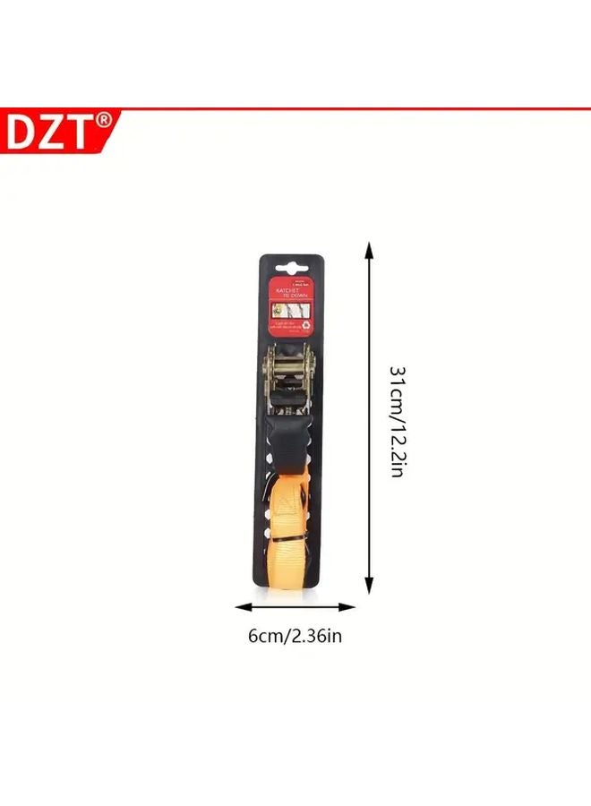 1 Pack Cargo Tie Down Strap Durable Polyester Ratchet Tensioner For Trucks - Image 1