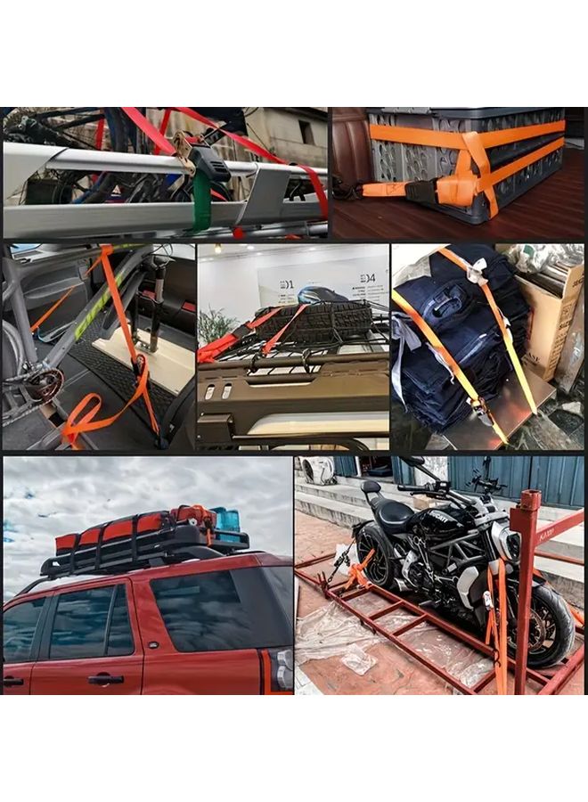 1 Pack Cargo Tie Down Strap Durable Polyester Ratchet Tensioner For Trucks - Image 5