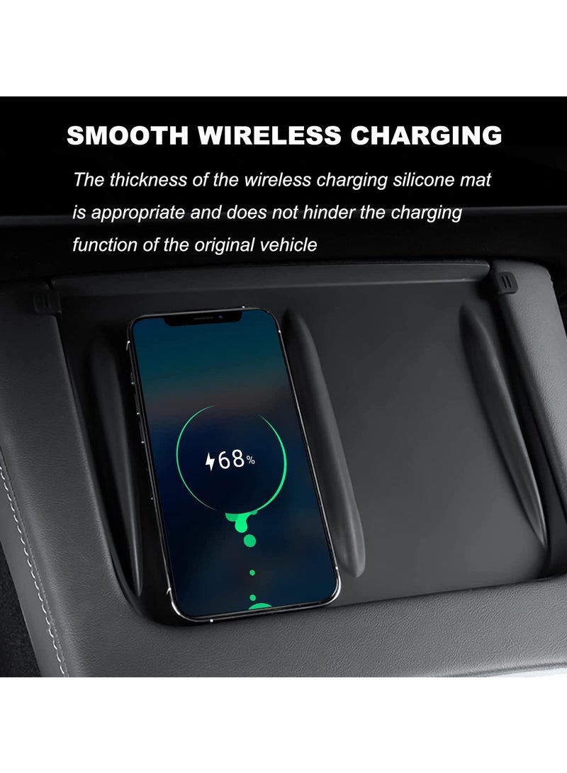 Moonmen Center Console Wireless Charger Silicone Mat For Tesla Model 3 Model Y Anti Slip Upgrade Protective Pad Interior Accessories - Image 5
