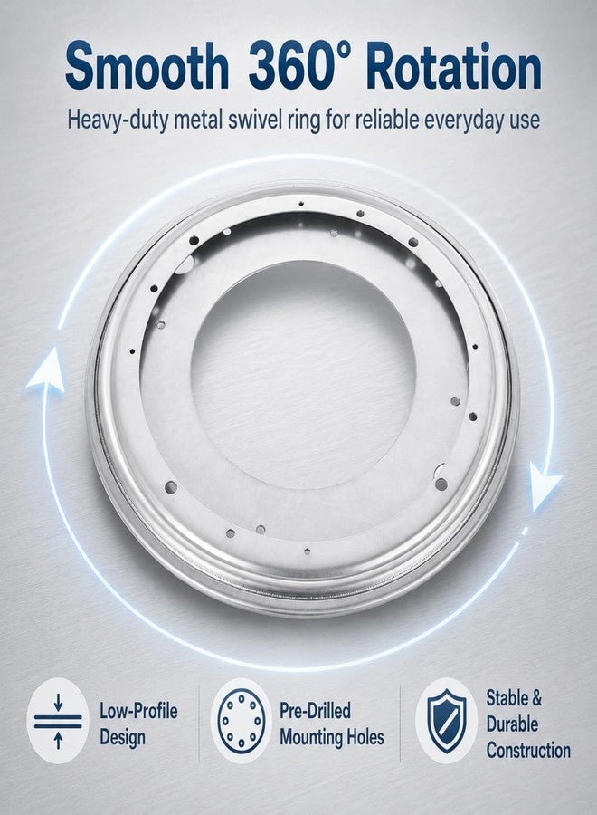 RHBLME 6 Pack 12 Inch Lazy Susan Hardware, 5/16" Thick Turntable Bearings, 1000Lbs Rotating Bearing Plate Heavy Duty Lazy Susan for Rotating Table, Corner Shelves, Book Case, Serving Tray - Image 3