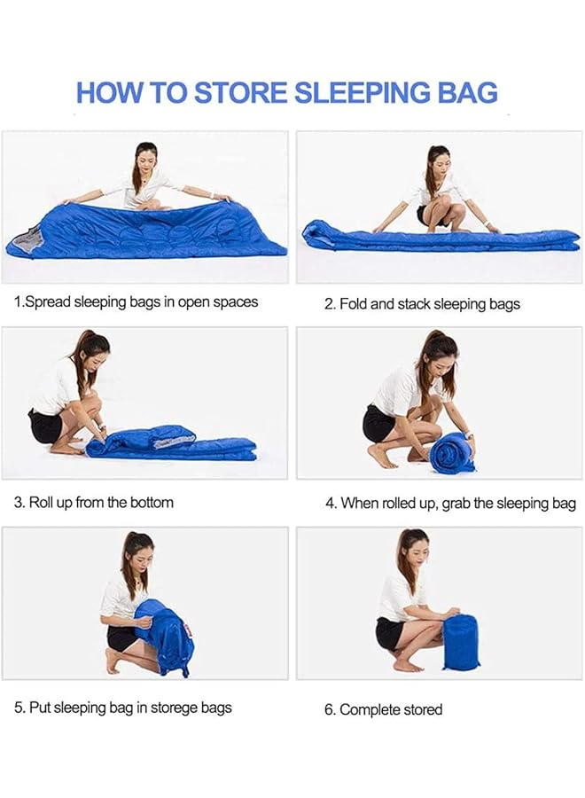 CHAYA Outdoor Camping Sleeping Bag Lightweight 3 Season Weather Envelope Sleep Bags Warm Bag Microfiber Filled 5 20 Degree For Backpacking/Hiking/Camping/Mountaineering With Compression Sack(Blue)  - Image 4